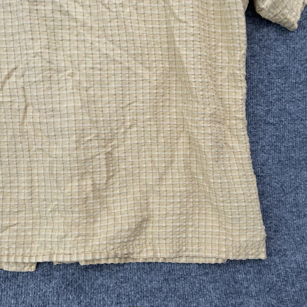 The North Face Shirt Men's Sz XL Yellow Plaid Short Sleeve Hiking Button Top
